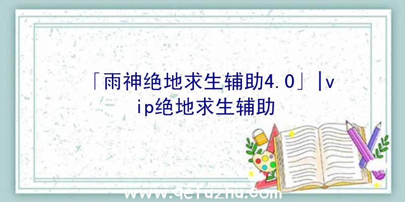 「雨神绝地求生辅助4.0」|vip绝地求生辅助